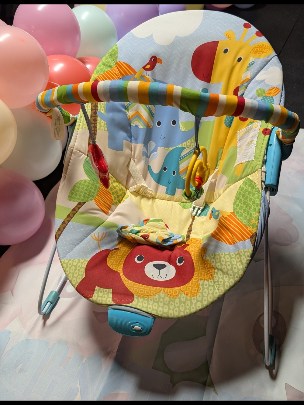 ✨3/$16✨Colorful Safari Baby Bouncer Seat With Toy Bar
